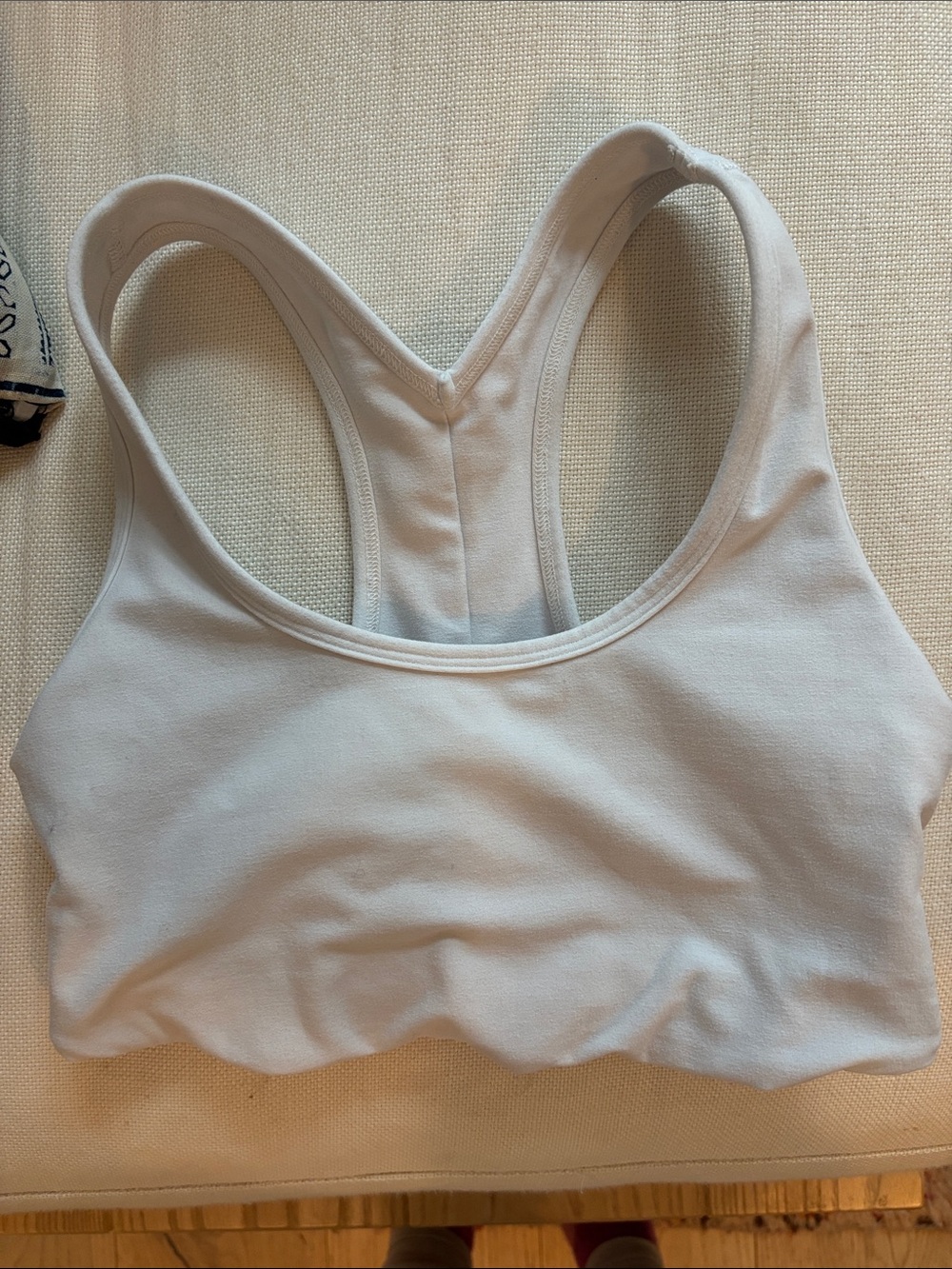 Beyond Yoga Light White Racerback Sports Bra